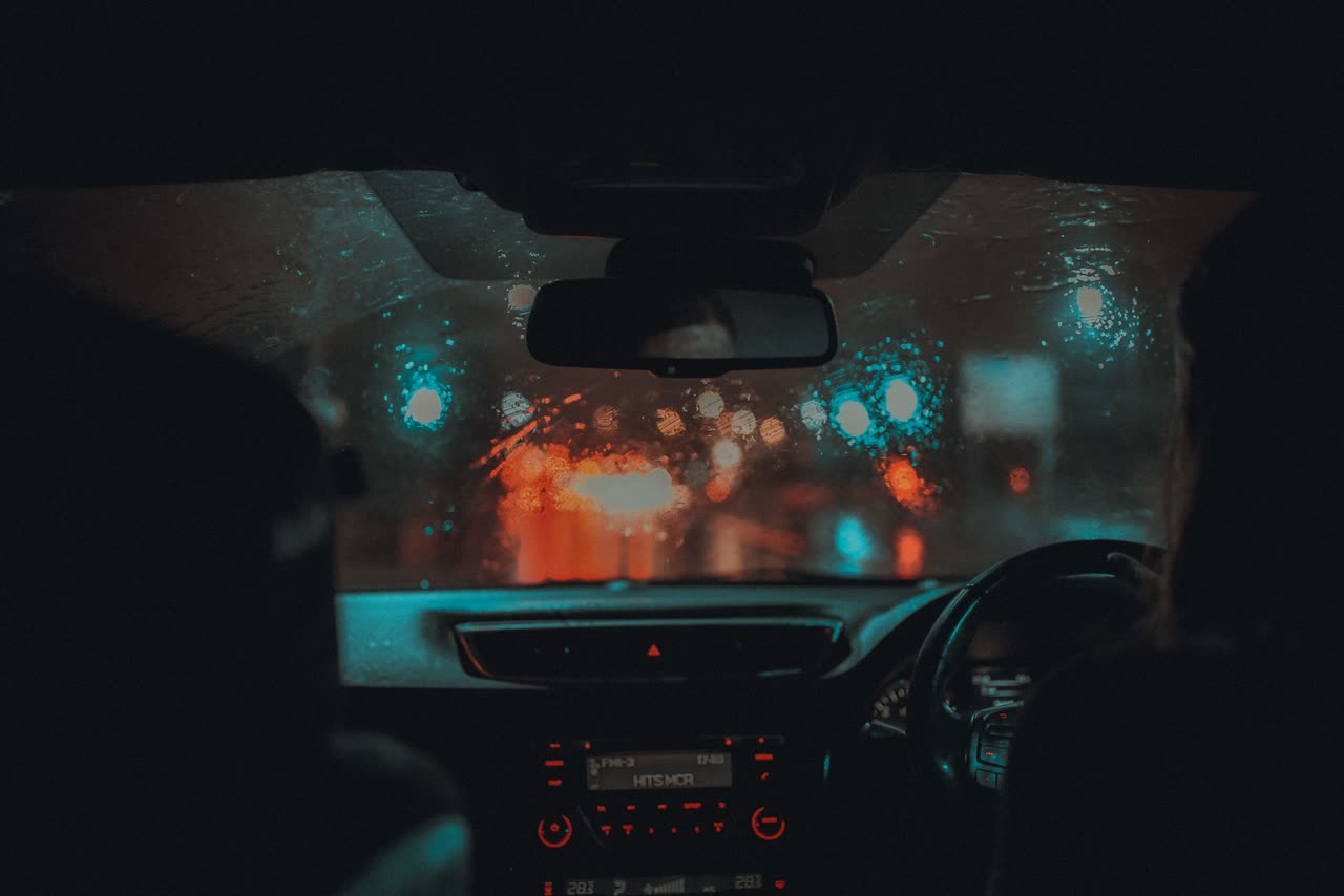 Rain at night: Grip goes before you feel it.