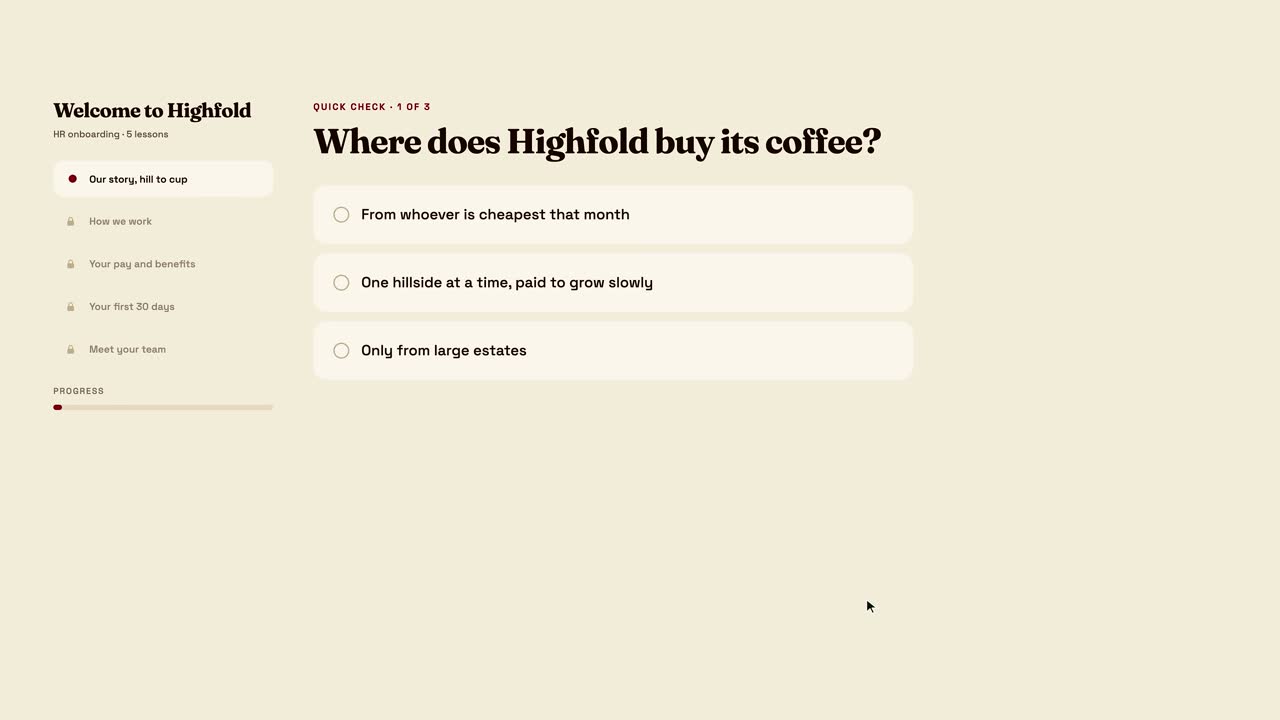 Where does Highfold buy its coffee?