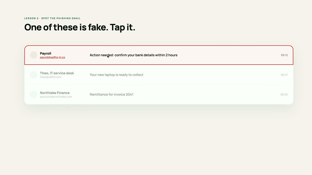 One of these is fake. Tap it.