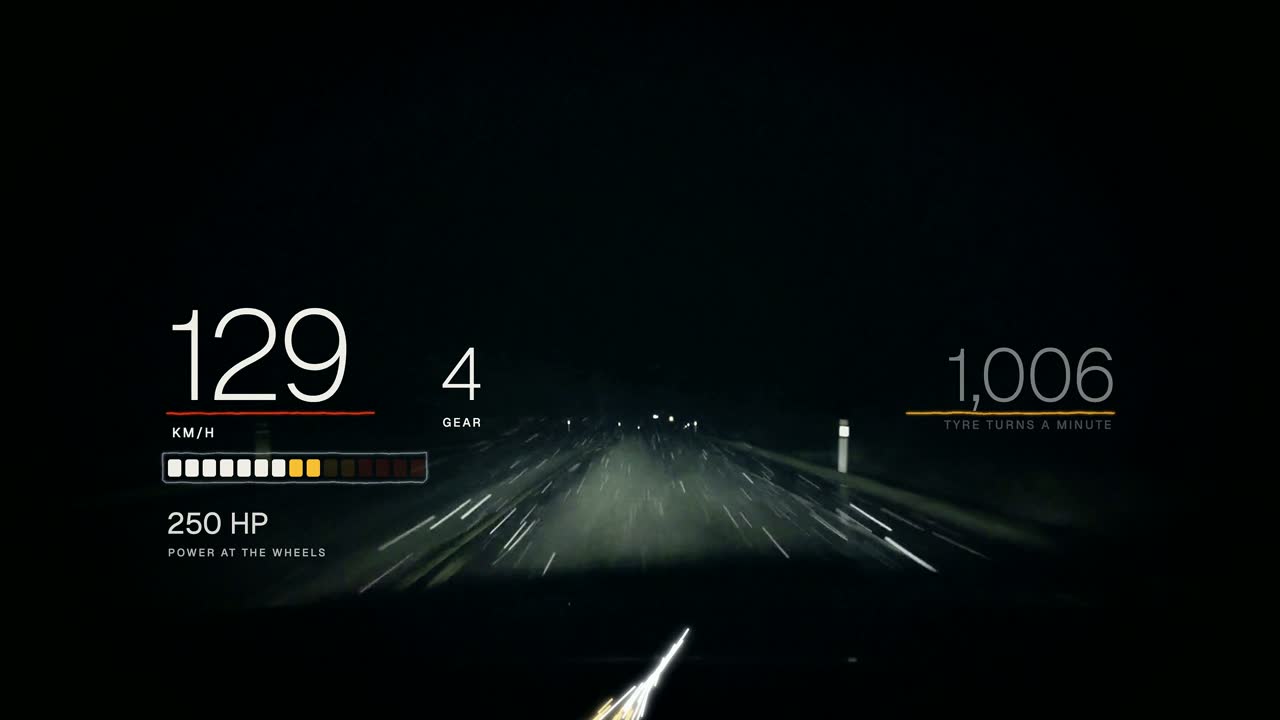 Live speed and grip over a night road