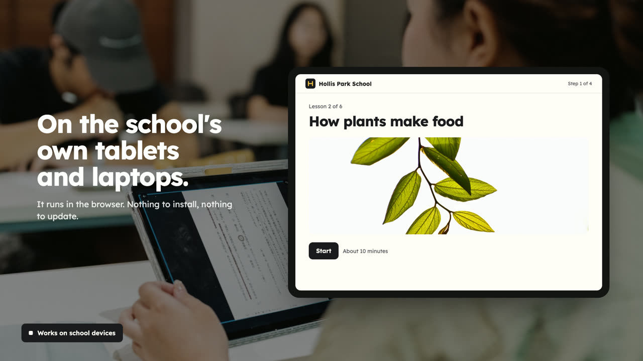 On the school's own tablets